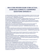 NHA CCMA REVIEW EXAM CCMA ACTUAL EXAM 2024 CORRECTLY ANSWERED QUESTIONS GRADED A+