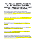 PMHNP BOARD CERTIFICATION EXAM ACTUAL EXAM QUESTIONS AND CORRECT ANSWERS | LATEST UPDATE 2024 | ALREADY GRADED A+