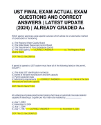 UST FINAL EXAM ACTUAL EXAM QUESTIONS AND CORRECT ANSWERS | LATEST UPDATE (2024) | ALREADY GRADED A+