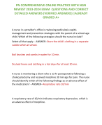 PN COMPREHENSIVE ONLINE PRACTICE WITH NGN  NEWEST 2023-2024 EXAM QUESTIONS AND CORRECT  DETAILED ANSWERS (VERIFIED ANSWERS) |ALREADY  GRADED A+