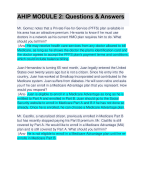 AHIP Module 2: 100% Verified Questions & Answers: Latest Updated : Guaranteed A+