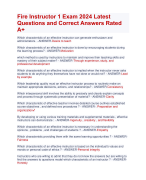 Fire Instructor 1 Exam 2024 Latest Questions and Correct Answers Rated A+