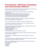 Fire Instructor 1 2024 Exam 2 Questions and Correct Answers Rated A+