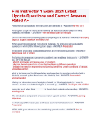 Fire Instructor 1 Exam 2024 Latest Update Questions and Correct Answers Rated A+