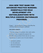 2024 NEW TEST BANK FOR ADVANCED PRACTICE NURSING: ESSENTIALS FOR  ROLE DEVELOPMENT 4TH EDITION,QUESTIONS WITH MULTIPLE CHOICES (RATIONALES PROVIDED)