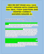 HESI RN EXIT EXAM 2024 /2025 LATEST VERSION WITH COMPLETE 700+ REAL STUDY QUESTIONS AND VERIFIED CORRECT ANSWERS/GRADED A+ 