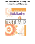 Test Bank of Basic Nursing 11th Edition Rosdahl Complete