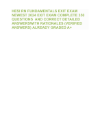 HESI RN FUNDAMENTALS EXIT EXAM  NEWEST 2024 EXIT EXAM COMPLETE 350  QUESTIONS AND CORRECT DETAILED  