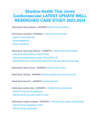 Shadow Health Tina Jones Cardiovascular LATEST UPDATE WELL RESERCHED CASE STUDY 2023-2024