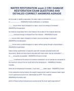 WATER RESTORATION exam 2 CRC DAMAGE RESTORATION EXAM QUESTIONS AND DETAILED CORRECT ANSWERS AGRADE