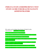 INDIANA STATE JURISPRUDENCE TEST  STUDY GUIDE FOR HEALTH FACILITY  ADMINISTRATORS