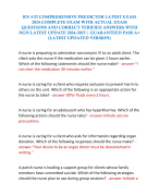 RN ATI COMPREHENSIVE PREDICTOR LATEST EXAM 2024 COMPLETE EXAM WITH ACTUAL EXAM QUESTIONS AND CORRECT VERIFIED ANSWERS WITH NGN LATEST UPDATE 2024-2025 | GUARANTEED PASS A+ (LATEST UPDATED VERSION)