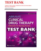 Test bank for abrams clinical drug therapy rationales for nursing practice 12th edition 2023-2024 Latest Update