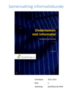 Samenvatting informatiekunde: ondernemen met informatie blok 4 Fontys BMER