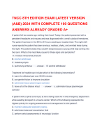 TNCC 8TH EDITION EXAM LATEST VERSION (A&B) 2024 WITH COMPLETE 100 QUESTIONS ANSWERS ALREADY GRADED A+