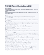 NR 473 Mental Health Exam 2024