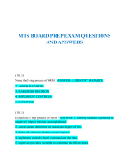 MTS BOARD PREP EXAM QUESTIONS  AND ANSWERS