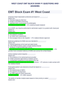 WEST COAST EMT BLOCK EXAM #1 QUESTIONS AND ANSWERS