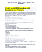 WEST COAST EMT BLOCK EXAM #3 QUESTIONS & ANSWERS