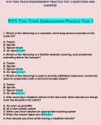 NYS TOW TRUCK ENDORSEMENT PRACTICE TEST 3 QUESTIONS AND ANSWERS 