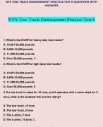 NYS TOW TRUCK ENDORSEMENT PRACTICE TEST 6 QUESTIONS WITH ANSWERS