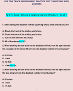 NYS TOW TRUCK ENDORSEMENT PRACTICE TEST 7 QUESTIONS WITH ANSWERS