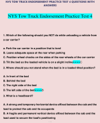 NYS TOW TRUCK ENDORSEMENT PRACTICE TEST 4 QUESTIONS WITH ANSWERS