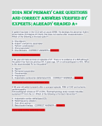 2024 NEW Primary Care Questions AND CORRECT ANSWERS VERIFIED BY EXPERTS|ALREADY GRADED A+