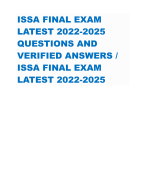 ISSA FINAL EXAM LATEST 2022-2025 QUESTIONS AND VERIFIED ANSWERS / ISSA FINAL EXAM LATEST 2022-2025