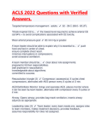 ACLS 2022 Questions with Verified Answers. 