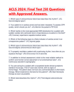 ACLS 2024: Final Test |50 Questions with Approved Answers | Latest 2024/2025