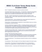 MSSC CLA Exam Terms Study Guide Graded A 2024
