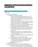 NUR2474: Pharmacology Module 1,2,3,6,8,10 Review : Latest Updated A+ Guide Solution