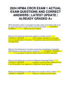 2024 HFMA CRCR EXAM 1 ACTUAL EXAM QUESTIONS AND CORRECT ANSWERS | LATEST UPDATE | ALREADY GRADED A+