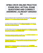HFMA CRCR ONLINE PRACTICE EXAM 2024 | ACTUAL EXAM QUESTIONS AND CORRECT ANSWERS | ALREADY GRADED A+