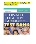 Ebersole and Hess’ Toward Healthy Aging 10th Edition Touhy Test Bank all chapters 1-36 