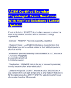 ACSM Certified Exercise  Physiologist Exam Questions  With Verified Solutions | Latest  Updates 