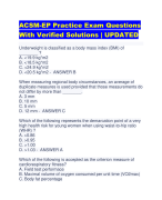ACSM-EP Practice Exam Questions  With Verified Solutions | UPDATED