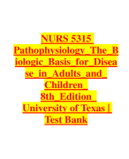 Test bank pathophysiology the biologic basis for disease in adults and children 8th edition  2023-2024 Latest Update