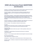 OHIO Life Insurance Exam QUESTIONS and Answers