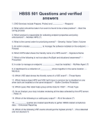HBSS 501 Questions and verified answers