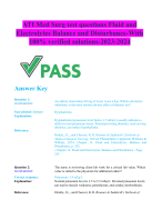 ATI Med Surg test questions Fluid and  Electrolytes Balance and Disturbance-With  100% verified solutions-2023-2024
