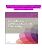 Test Bank for Psychiatric Mental Health Nursing 5th Ed By Fortinash Updated Version 2023 Inclusive of All Chapters Verified 100% Accurate Answers