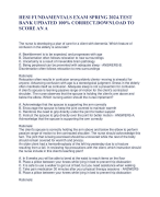 HESI FUNDAMENTALS EXAM SPRING 2024.TEST  BANK UPDATED 100% CORRECT.DOWNLOAD TO  SCORE AN A