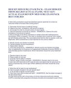 HESI RN MED SURG EXAM PACK - EXAM MERGED  FROM 2023-2025 ACTUAL EXAMS. NEXT GENACTUAL EXAM REVIEW MED SURG EXAM PACK  BEST FOR 2024