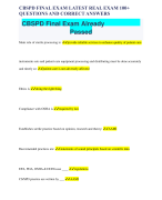 CBSPD FINAL EXAM LATEST REAL EXAM 100+ QUESTIONS AND CORRECT ANSWERS
