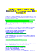 2024 ATI  Mental Health NEW GENERATION Proctored exam 2024 GRADED A+