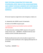EMD TEST,FINAL EXAM,PRACTICE EXAM AND STUDYGUIDE LATEST 2024 ACTUAL EXAM QUESTIONS AND CORRECT DETAILED ANSWERS WITH RATIONALES |GRADED A+ (EVERYTHING ON EMERGENCY MEDICAL DISPATCH)