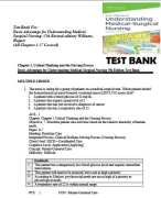 Test Bank For- Davis Advantage for Understanding Medical-Surgical Nursing (7th Revised edition) Williams, Hopper