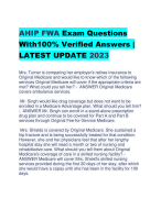 AHIP FWA Exam Questions  With100% Verified Answers |  LATEST UPDATE 2023